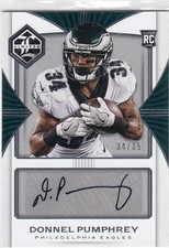 2017 Panini Limited #150 Donnel Pumphrey Auto 34/35 Jersey Number Match ZS