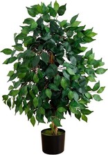 Artificial Ficus Tree, Natural Wood Trunks, 3 ft