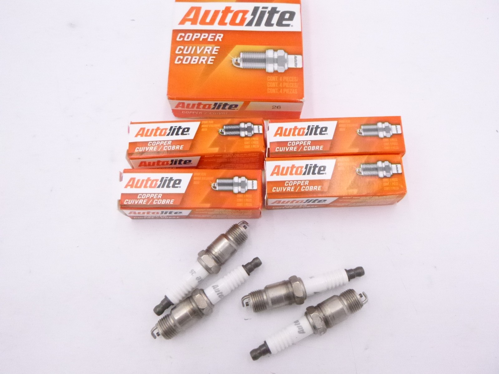 4 Pack Autolite 26 Copper Resistor Spark Plugs