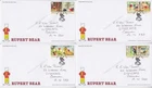 GB ROYAL MAIL FDC 2020 RUPERT BEAR USED STAMP SET GROUP OF 4 PAIRS HANDWRITTEN