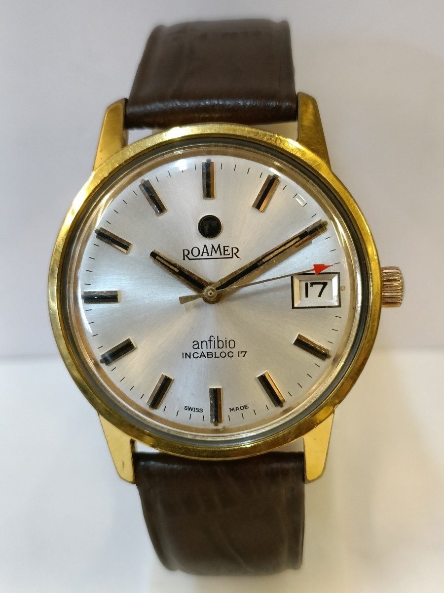 ROAMER ANFIBIO 17J WINDING SILVER DIAL SWISS MEN'S WORKING