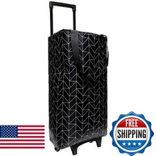 Large Foldable Wheeled Shopping Cart Insulated Bag - Black