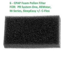 6 Pak, CPAP Filter Foam Pollen Filter, PR System One REMstar, M-Series SleepEasy