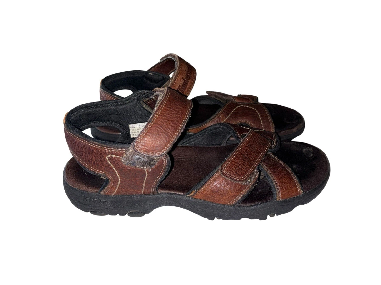 Timberland Sandali Uomo 10 M Pelle Gancio E Passante Marrone 38526 Regolabili