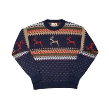 Vintage Pendleton Lobo Sweater Virgin Wool Mens M Fair Isle Deer Aztec 90s - EUC