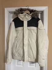 The North Face Jacket Mens Large White  McMurdo Bomber 550 Down DryVent Hood