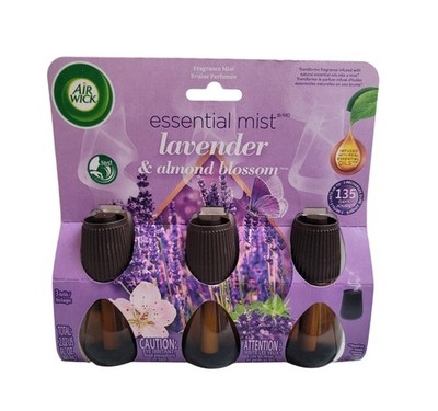 Air Wick Essential Mist Refill 3 Count, Lavender & Almond Blossom, Natural Essen