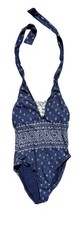 Splendid One Piece Bathing Suit Blue Navy White Women's Size XS Geometric