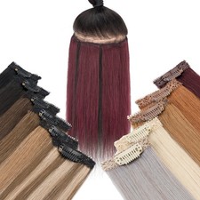 6 Pieces 6 Clips Clip Human Hair Extensions Real Thick Short Lace Weft 10-14inch