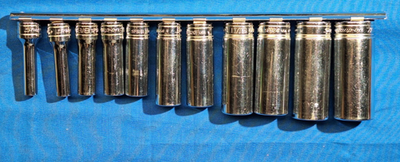 #ad 1989 Snap On 211SFSY 11pc 3 8quot; Drive 6Pt SAE Deep Socket Set 7 8quot; 1 4quot; $149.95