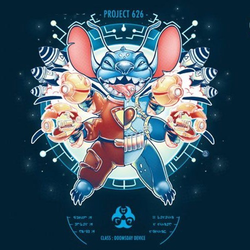 LILO & STITCH Walt Disney World Project 626 Movie Series Art TeeFury T-SHIRT NEW
