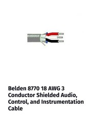 Beldon 8770 3 Conductor Shielded Instrumentation Cable 1000 Ft Spool