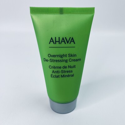 Ahava Overnight Skin De-Stressing Radiance Dead Sea Mineral Cream 1.7fl oz NEW