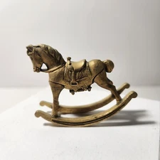 Vintage Max Factor Golden Rocking Horse Hidden Solid Perfume Compact