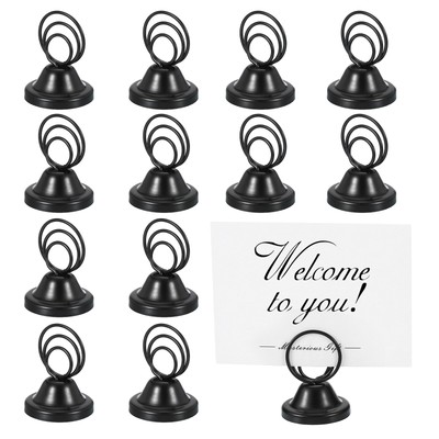 24 Pack Table Number Holders, Weighted Place Card Holders, Black