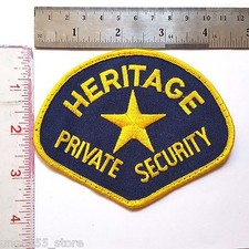 heritage private security  Iron Sew  Patch Badge Embroidered