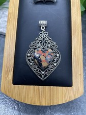 2.8  Mosaic Jasper 925 Silver Plated Handmade Gemstone Pendant New B2461