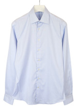 SUITSUPPLY Extra Slim Fit Formal Shirt Men's LARGE Cutaway Neck Button Up Blue