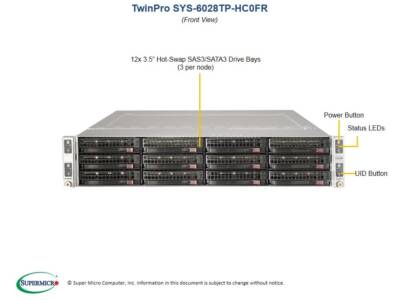 Supermicro SYS-6028TP-HC0FR 4-Node Barebones Server X10DRT-PIBF NEW IN STOCK