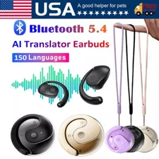 Translator Earbuds 150 Languages Real Time Translation Bluetooth 5.4 Headset US