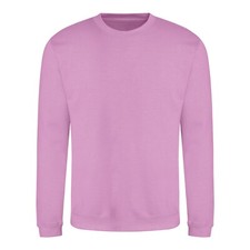 Mens Plain Sweatshirt Crew Neck Jumper Top Sweater Casual Sweat Top Ladies AWDis