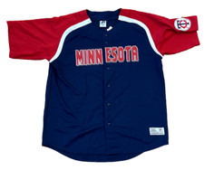 Minnesota Twins Dynasty MLB Baseball Jersey Red Blue Embroidered 2XL 