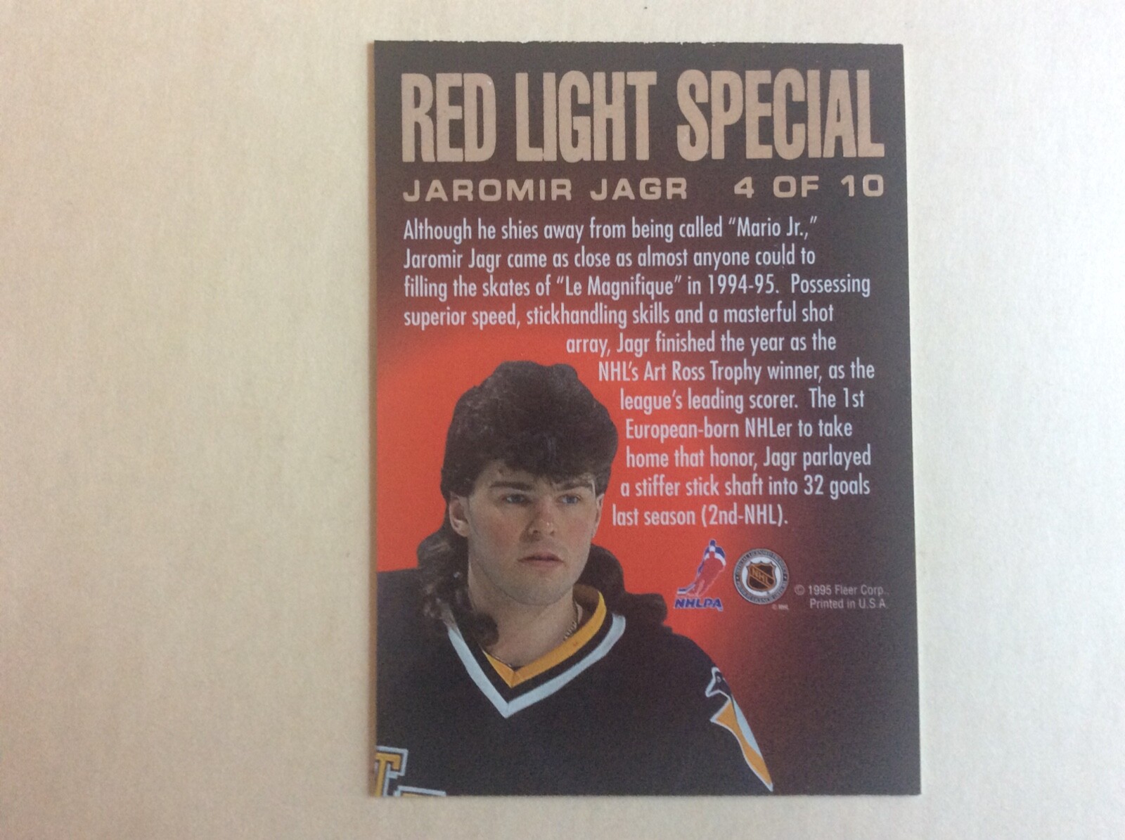 1995-96 FLEER ULTRA JAROMIR JAGR RED LIGHT SPECIAL CARD H101782