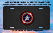 CAPTAIN AMERICA SHIELD LOGO LICENSE PLATE FOR AUTO 12X6 ALUMINUM  23