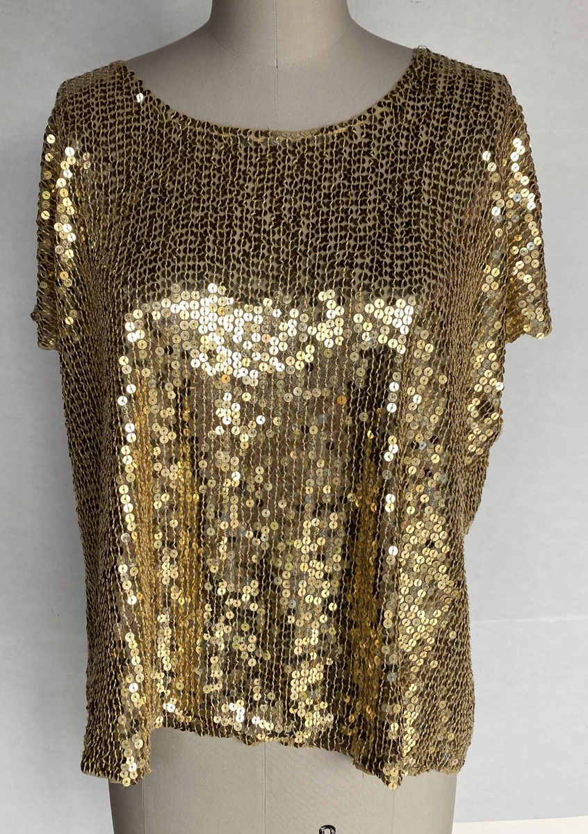 Short sleeve sequin top sale