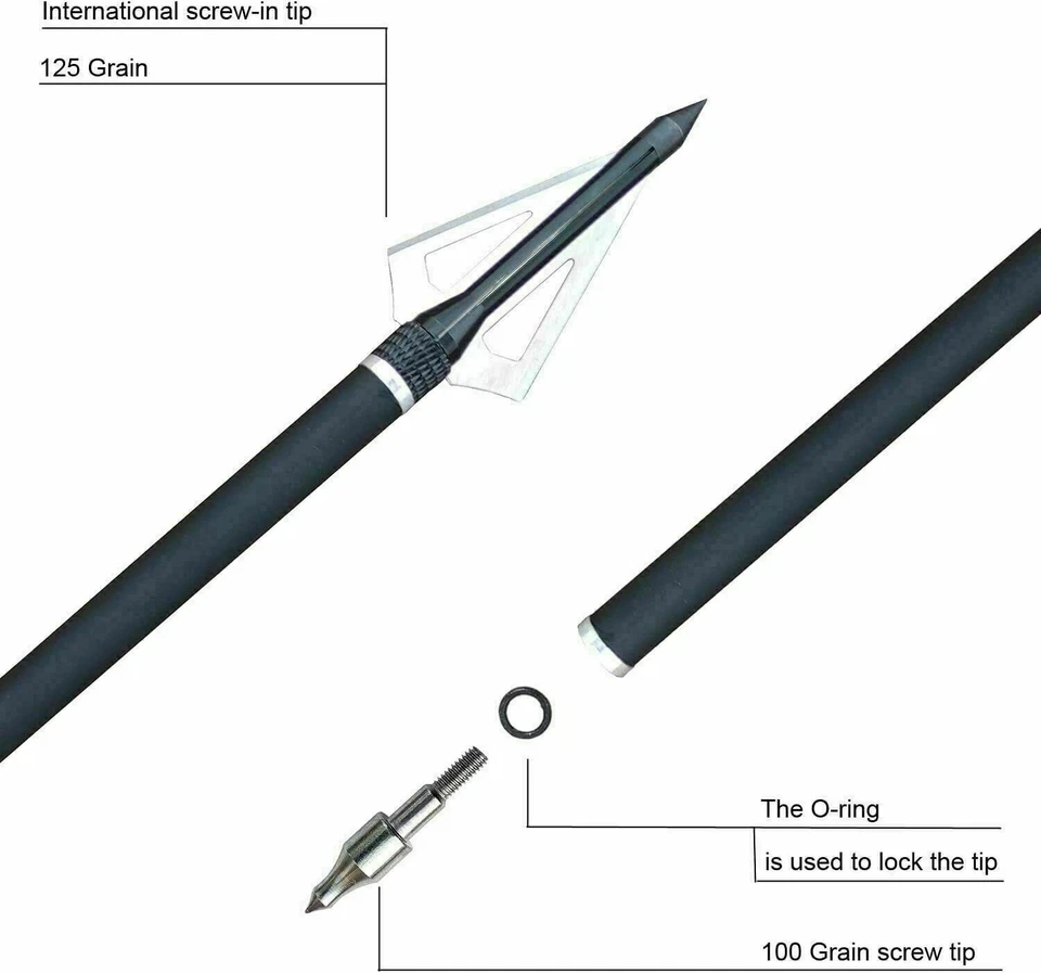 12Pcs 20inch Carbon Crossbow Bolts Arrow 12x Hunting Broadheads Outdoor Practice - Image 4 of 4