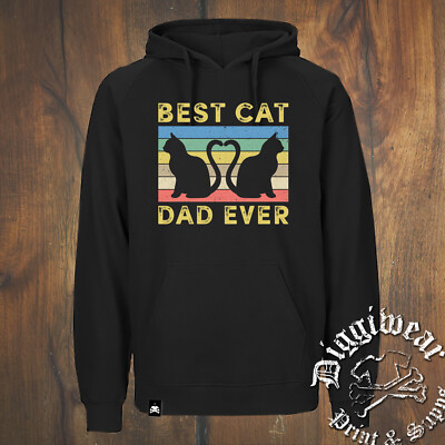 BEST CAT DAD EVER |  KATZE VATER LUSTIGES SPRUCH GESCHENK SPASS FUN HOODIE S-5XL