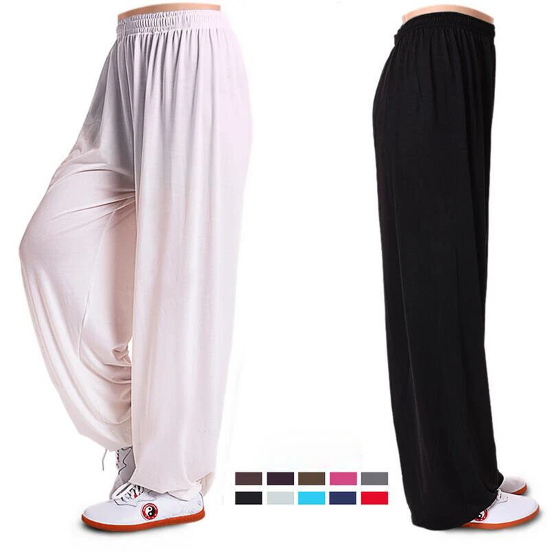 Silk Chinese Kung Fu Tai Chi Pants Martial Arts Trousers Bloomers Loose S-XXL - Image 2 of 4
