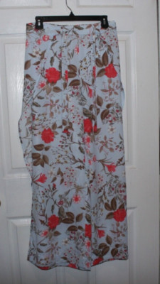 NWT Ellen Tracy Boho Hippie Festival Palazzo Pants Flowy Flare Wide Leg Small