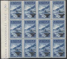 SAN MARINO - 1943 1.25 block of twelve copies - (449/FM23)
