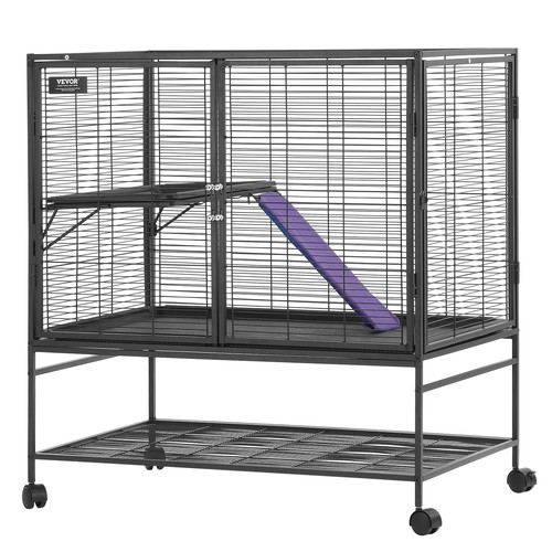 VEVOR 39" Metal Small Animal Cage 2-Tier Rolling Ferret Cage with Tray A Ramp - Picture 12 of 12