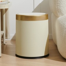 12L Bathroom Trash Can Sanitary Waste Bin Garbage Can Office Waste Basket Round