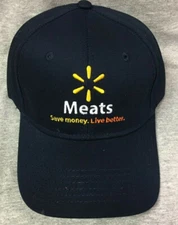 Walmart Associate Navy Blue Meats Embroidered Cap Cotton Adjustable BRAND NEW