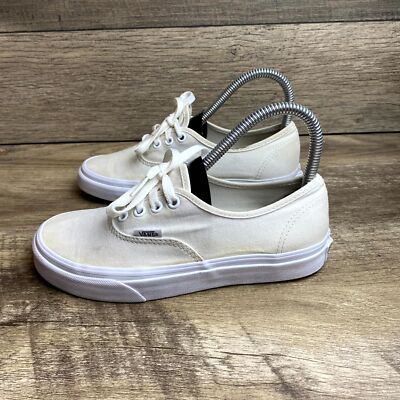 Vans Authentic Unisex M4.5/W6 Skateboarding Shoes White Lace-Up Athletic Sneaker