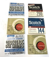 LOT OF SIX (6) PRERECORDED 5" 900' REEL TO REEL TAPES Scotch American Supertape