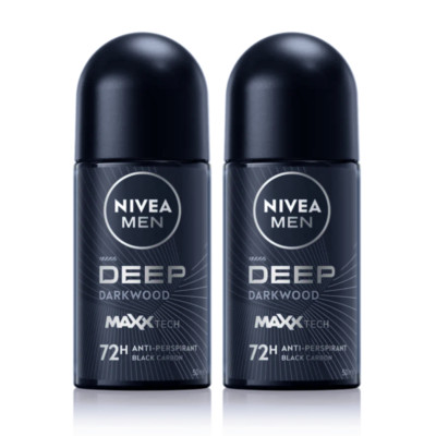 NIVEA MEN ROLL ON Deep Black Anti-Perspirant Deodorant Body Odor Sweatproof 50g