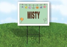 MISTY WELCOME BABY GREEN 18 in x 24 in Yard Sign Road Sign with Stand