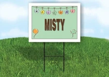MISTY WELCOME BABY GREEN  18 in x 24 in Yard Sign Road Sign with Stand