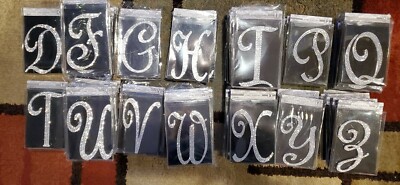 Rhinestone 5'' Cake Topper Letters Crystal Silver Table Number Wedding Initials