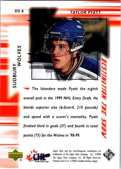 1999-00 Upper Deck Prospects #DS6 Taylor Pyatt Destination the Show | eBay