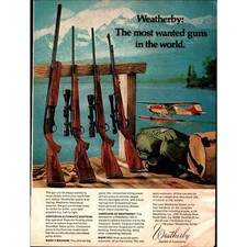 1974 WEATHERBY GUNS PRINT AD Hunting Garage Outdoors Art Full Color a4