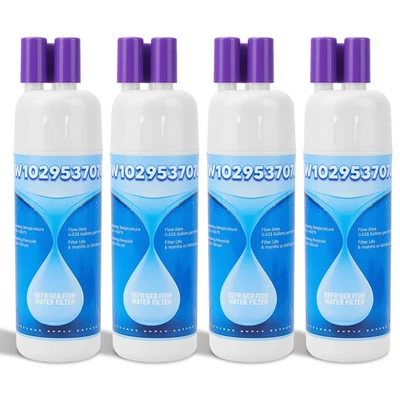 RUNTOP 4 Pack Refrigerator water filter 10295370A WHR1RXD1 KAD1RXD1 P8RFWB2L, P8WB2L