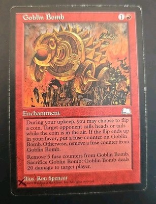 Goblin Bomb Weatherlight MTG Regular Heavily Played (X, N Left Corner See Pic)