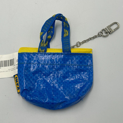 IKEA Bag Knolig Mini Zipper Coin Keychain Tote Key Blue Yard Sale Purse 2019