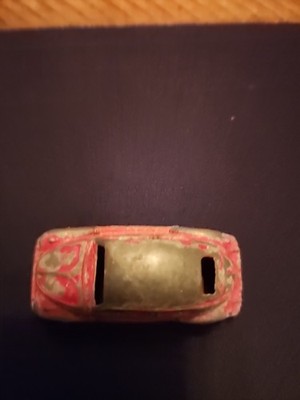 Vintage Die-Cast VW Bug Beetle Mini Tootsie Toy Car 2 1/8  Dark Red Volkswagen