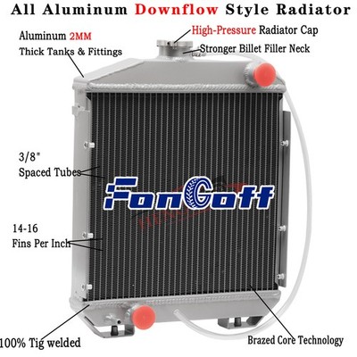 3-Row Aluminum Radiator Fit Yanmar Tractor YM2210B YM2210D YM2210BD 124768-44500
